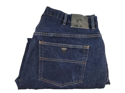Vintage Guess Jeans Mens Fit 39x27 (tag42x32) Blue European Fit Denim Cotton USA - Image 1 of 4