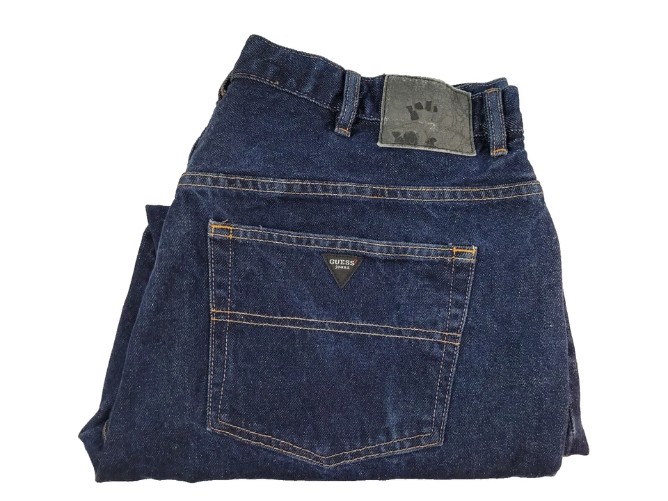 Vintage Guess Jeans Mens Fit 39x27 (tag42x32) Blue European Fit Denim Cotton USA - Image 1 of 4