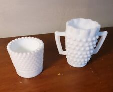 VTG Miniature Milk Glass Hobbnail Trinket Tea Light Holders or Curio Shelf Items