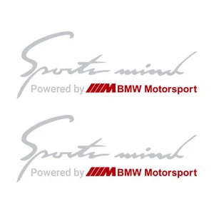 (2x) SPORTS MIND Decal Vinyl Stickers (10" x 3.75") For BMW Motorsport Car - Picture 1 of 15
