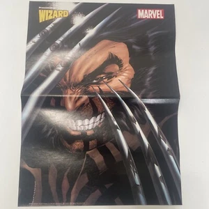 Vintage 90s double sided Wizard poster Marvel Comics Marvel Wolverine Logan F - Picture 1 of 2