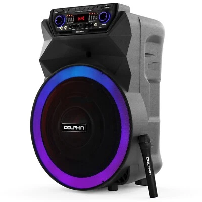 Dolphin High Power 18" Bluetooth Rechargeable Party Speaker Wireless Microphone