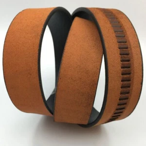 Brown Leather 120cm 47" Long Automatic Buckle Belt Blank Replace Strap Strip - Picture 1 of 6