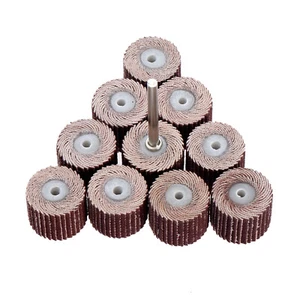 10Pc 240 Grit Buffing Sandpaper Flap Head Wheel with 1PC 3mm Mandrel Rotary Tool - Picture 1 of 8