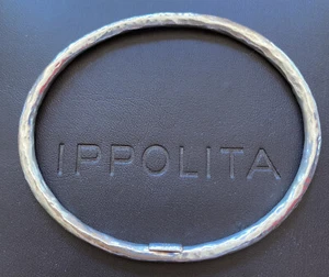 Ippolita Bracelet Silver Collection 925 Sterling Silver Hammered Bangle - Picture 1 of 11