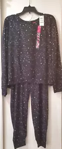 Jenni Womens 2-Pc. Long-Sleeve Constellation Pajamas Set Black X-Large #2 - Picture 1 of 7