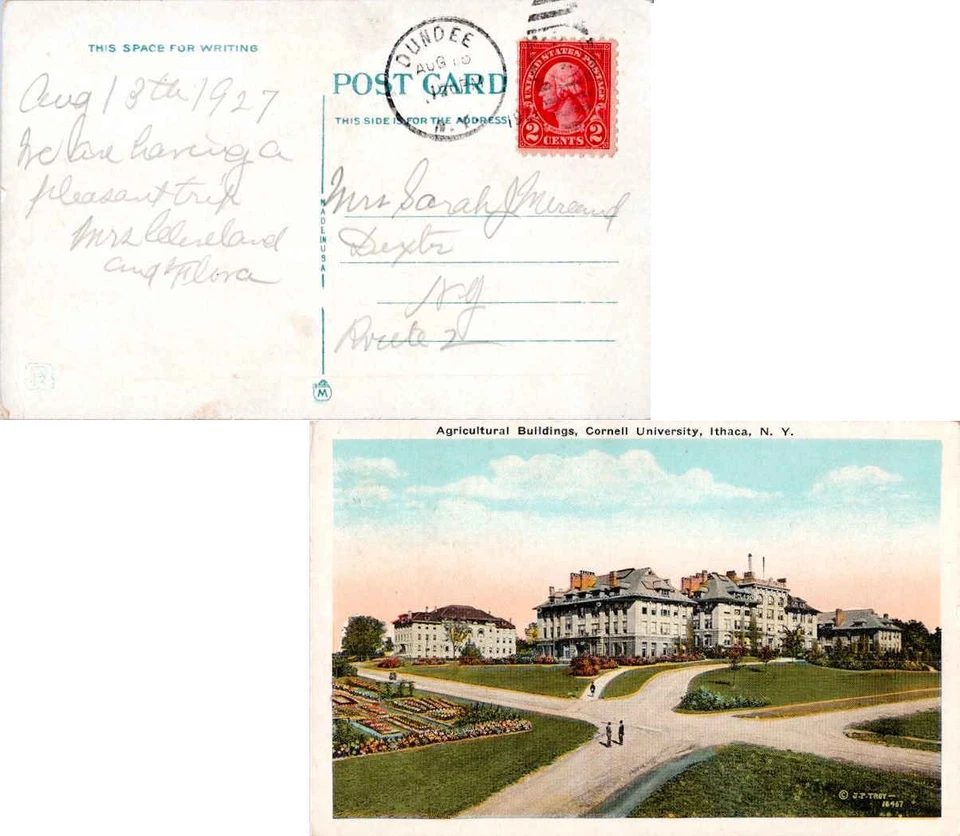 New York Dundee 1927 numeral duplex  PPC (Agricultural Buildings, Cornell Univer - Image 1 of 1