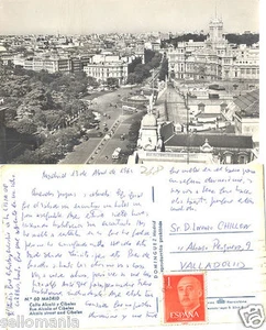 ANTIGUA POSTAL MADRID CALLE ALCALA Y CIBELES OLD POSTCARD POSTKARTE      CC00399 - Picture 1 of 1