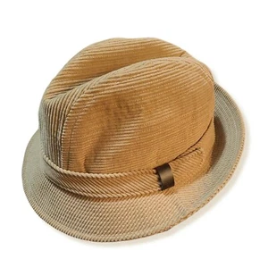 Men's Fedora Hat Tan Corduroy Trav'ler by Country Gentleman Beach Cap Vtg - Picture 1 of 9