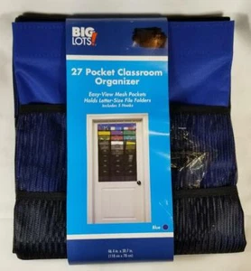 27 Pocket Classroom Organizer School Teacher Mesh Pockets Letter Folders BLUE - Picture 1 of 2