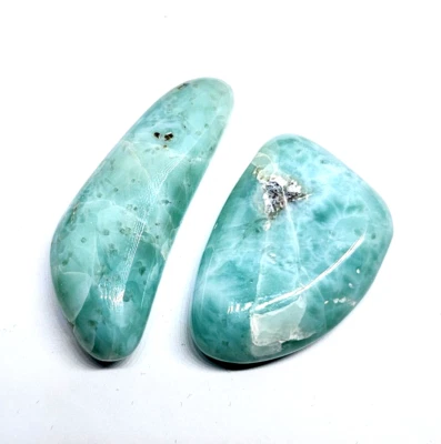 Larimar Delfin poliert Reibsteine Edelstein Dominikanische Republik echt - L5 - Bild 1 von 4