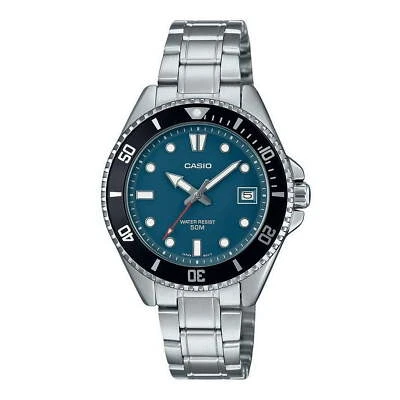Casio Standard Analog Stainless Steel Blue Dial Quartz MDV-10D-2A1V Men's Watch - image 1 of 3