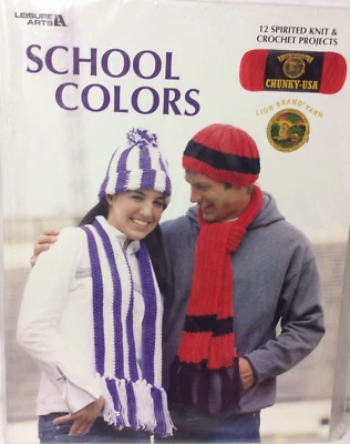 Leisure Arts “School Colors” Knit& Crochet Pattern Book - Image 1 of 2