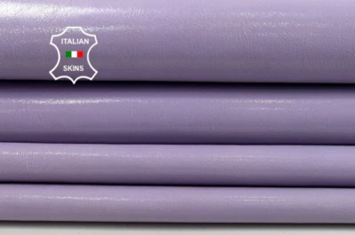 THISTLE PURPLE SHINY Strong Italian Goatskin Leather 2 skins 7+sqf 0.8mm C3930 - Image 1 of 4