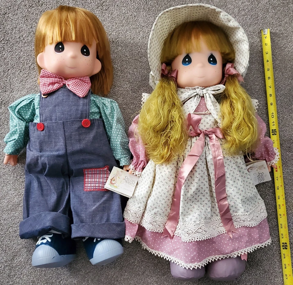 LARGE 26" Precious Moments Prairie Girl (Annie) and Boy Doll (Andy) Set-SEE DESC - Image 1 of 4
