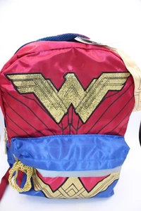 Wonder Woman Rucksack mit Stirnband Gold Glitzer glänzend 16" - Bild 1 von 9