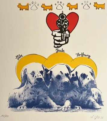 Mara Wagenführ Signierte Original Farblithographie - Glaube, Liebe, Hoffnung - Bild 1 von 4