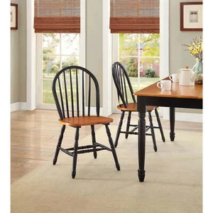 Autumn Lane Windsor Solid Wood Chairs Dining Room Kitchen Home Durable Set of 2 - Picture 1 of 8