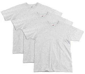 NEW MENS 3 PACK OF PLAIN BASIC COTTON T-SHIRTS in HEATHER GREY Tees Tshirt - Picture 1 of 1