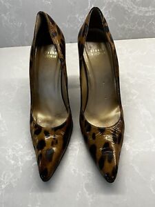 Womens Stuart Weitzman Pumps 9.5 Animal Print High Heels Shoes 4.5” Heels
