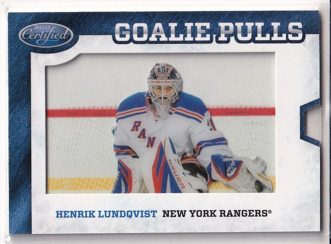 12/13 PANINI CERTIFIED HENRIK LUNDQVIST GOALIE PULLS INSERT #GP47