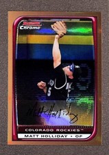 2008 Bowman Chrome Gold Refractors 101 Matt Holliday /50