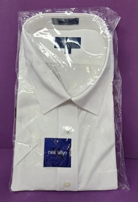 Camisa de vestir Neil Allyn para hombre 3X blanca manga corta botón delantero MPN 2071-070 NUEVA CON ETIQUETAS Foto 1 de 4