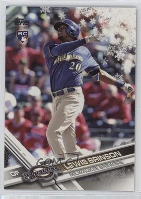 2017 Topps Holiday Wal-Mart Exclusive Metallic Snowflake Lewis Brinson Rookie RC - Image 1 of 2