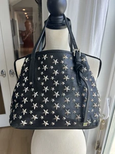 Jimmy Choo Sophia Star Studded Leather Tote Bag Black/6BF1203 - Picture 1 of 7