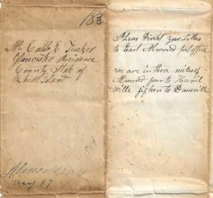 Scarce 1844 East Almond NY Stampless Manuscript Cover Folded Letter New York DPO - Picture 1 of 3