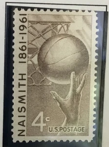 1961 James Naismith Basketball 4 Cent U.S. Stamp. UNUSED - Picture 1 of 1