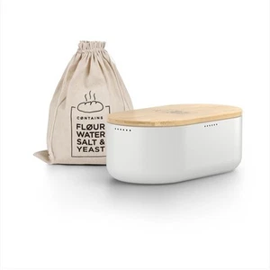 LARS NYSØM Bread Box I Metal Box with linen bag for long lasting freshness I Bin - Picture 1 of 10