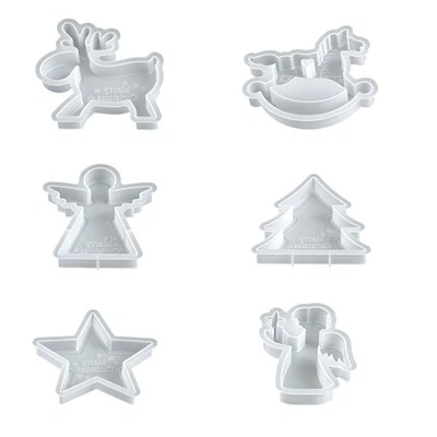 Moldes de adornos textura de silicona perfectos para crear arcilla de baño de Navidad Foto 1 de 4