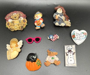 Lote De Colección De Broches Alfileres Lote Algunos Osos Firmados, Halloween Gato Calabaza, Ángel... - Imagen 1 de 19