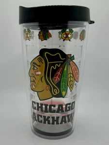 Chicago Blackhawks NHL All Over Print 16oz Tumbler w Lid BPA Free - Picture 1 of 12