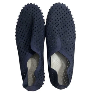 Ilse Jacobsen Tulip Navy Blue Perforated Leather Slip On Shoes Size 38 US 8 - Picture 1 of 5