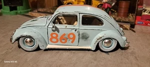 Burago: Beetle Coccinelle Maggiolino Volkswagen 1955 Gulf Modificato - Foto 1 di 8