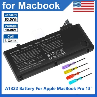 A1322 A1278 Battery For Apple Macbook Pro 13" 020-6765-A MC374LL/A MC375LL/A NEW - Image 1 of 4