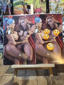 M House Woman of War Chrome Foil LE25 set completo nudo Gladitor & Lady Thor NUOVO - Foto 1 di 3