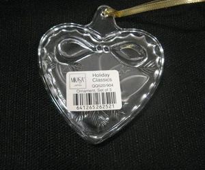 Vintage Glass Cut Crystal Mikasa JAPAN Heart w/Bells Christmas Tree Ornament # 3 - Picture 1 of 3