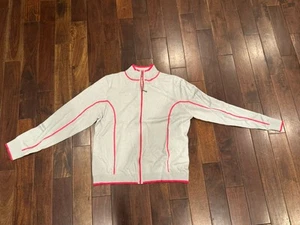 Cabela's Mirabell Damenpullover mit durchgehendem Reißverschluss aus Merinowollmischung rosa grau Größe Large - Bild 1 von 4