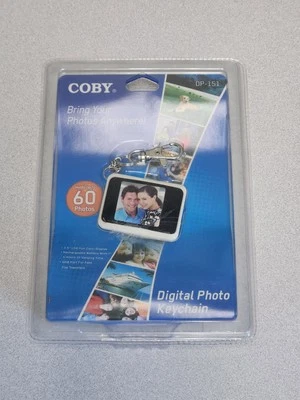 COBY Digital Photo Keychain DP151 Blue Holds 60 Color Display 1.5" 4 Hrs Viewing - Image 1 of 4
