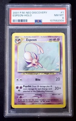 Pokemon Neo Discovery Espeon Holo 2001 #1/75 English PSA 8 NM/Mint - Image 1 of 2
