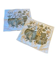 Copricuscini Decorativi Zucca Ricamati 20x20 Pollici Set di 2 Fienile Ceramica - Foto 1 di 7
