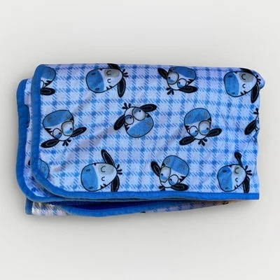 Manta de bebé nuby azul polar caballo cebra cara de vaca espalda sherpa 30" x 36" suave Foto 1 de 4