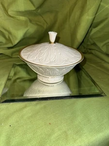 Lenox bedeckt Schale 5" hoch x 6,75" Durchmesser 24K Goldrand - Bild 1 von 6