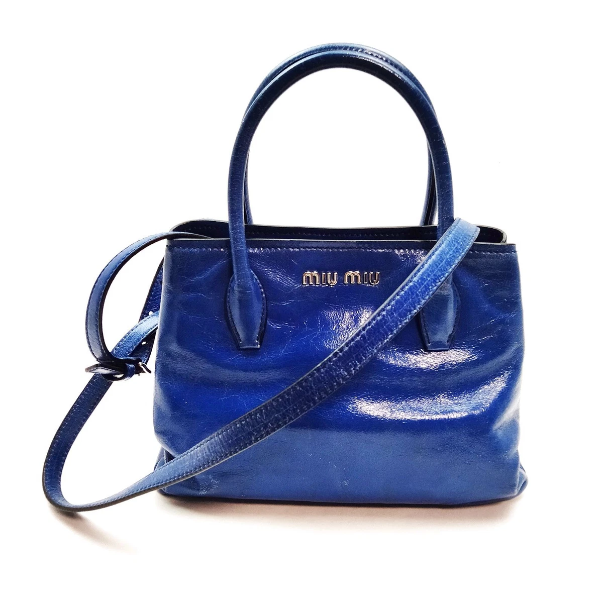 Blue Leather Exterior Miu Miu Bags & Handbags for Women for sale