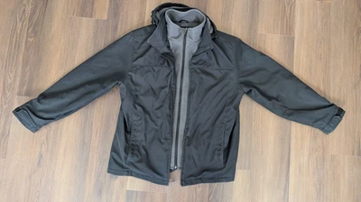 Abrigo de invierno negro Croft & Barrow para hombre talla L chaqueta con capucha - Leer Foto 1 de 4