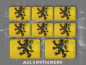 8 x Pegatinas 3D Relieve Bandera Nord Pas de Calais-Todas las Banderas del MUNDO - Imagen 1 de 1