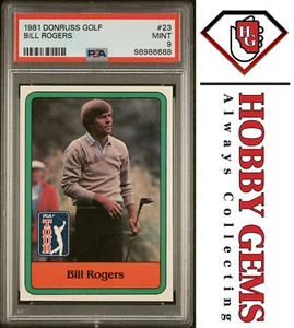 BILL ROGERS PSA 9 1981 Donruss Golf RC #23 - Picture 1 of 2